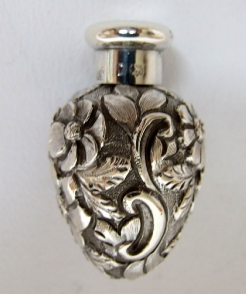 fig 1. A rare Victorian Sampson Morden silver perfume flask.