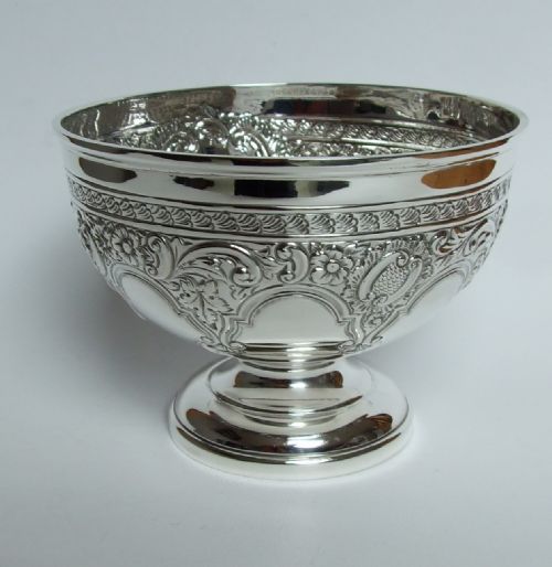 A Chester Silver Small Victorian Rose Bowl.