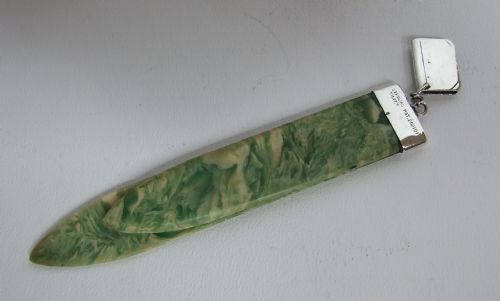 An Unusual Art Deco Sterling Silver & Bakelite Bookmark.