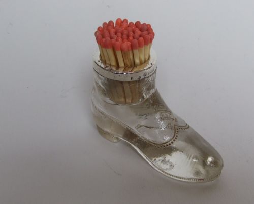 An Unusual Edwardian Silver Mounted Novelty Vesta.