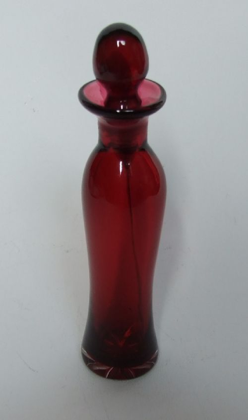 A Rare Victorian Silver & Cranberry Cayenne Spice Bottle & Spoon.