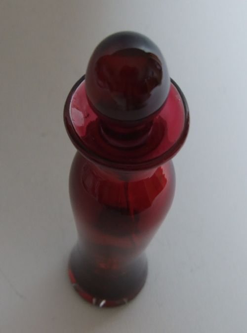 fig 1. A rare Victorian silver & cranberry cayenne spice bottle & spoon.