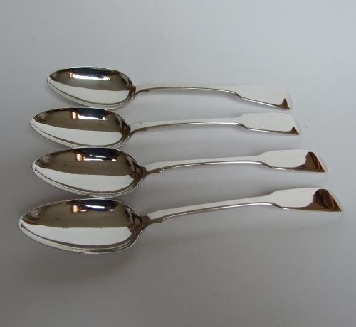 fig 1. A superb set of four early Victorian silver serving spoons.