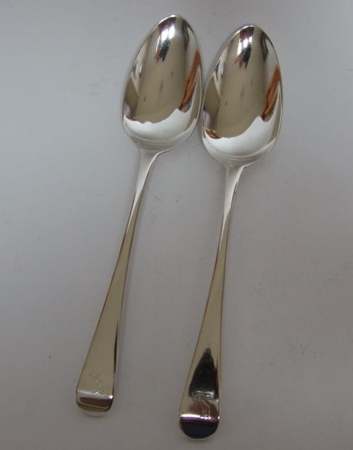 A Fabulous Pair of 18th Century Silver Serving/tablespoons.