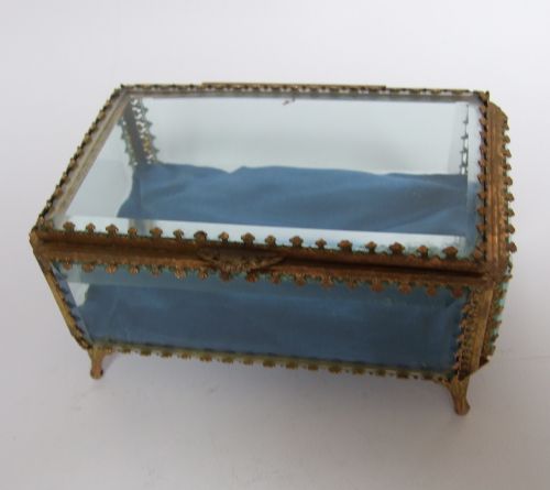 A Gorgeous Glass and Gilt Vintage Trinket Box.