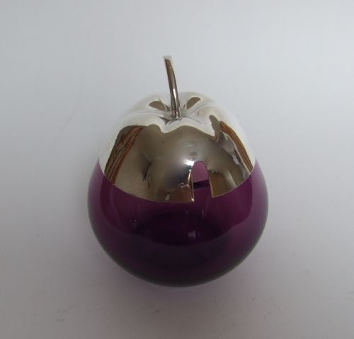 A Rare Edwardian Silver & Amethyst Glass Preserve Pot.