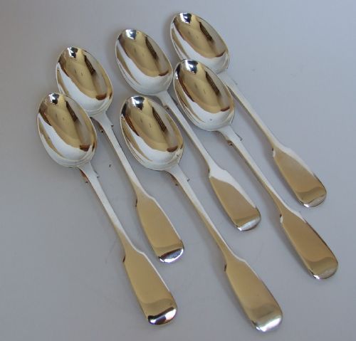 A Fine Set of Six Victorian Silver Teaspoons.