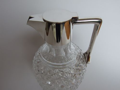 fig 1. A gorgeous Victorian silver plated and cut glass claret jug.