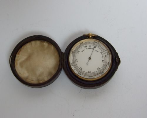 A Lovely Cased Victorian Pocket Barometer/altimeter.