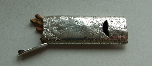 An Extremely Rare Victorian Silver Whistle/vesta Combination.