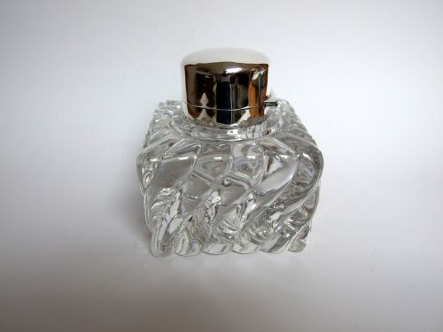 fig 1. A magnificent Victorian silver mounted glass inkwell & paperweight. 