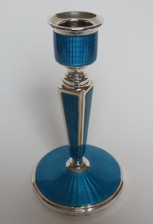 fig 1. A stunning Art Deco silver & enamel candle holder.