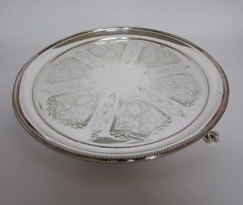 A Large Victorian Silver Plated Salver.