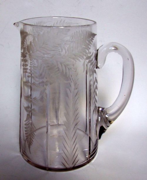 A Handsome Victorian Cut & Etched Water Jug.