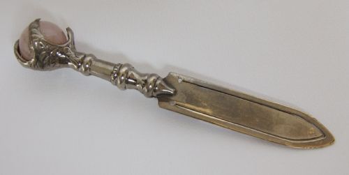 A Rare Victorian Brass & Agate Bookmark.