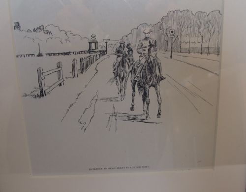 fig 1. A vintage print of 'Entrance to Newmarket' by Lionel Edwards.
