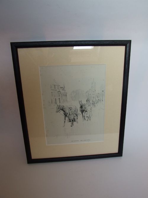 A Lionel Edwards Vintage Print of Newmarket Clock Tower.