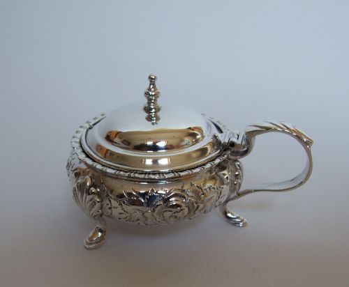 A Splendid Victorian Silver Mustard Pot.