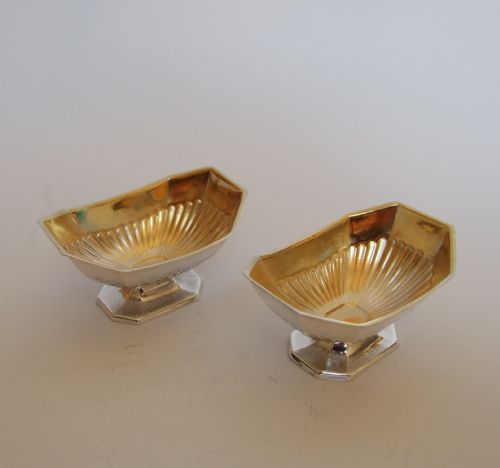 A Charming Pair of Victorian Silver Gilt Salt Tubs.