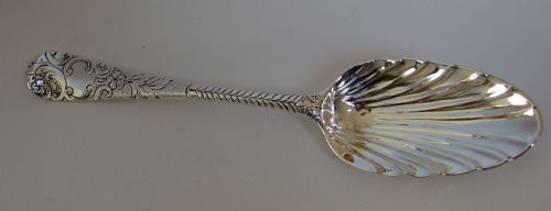 A Wonderful George II Silver Serving Spoon.