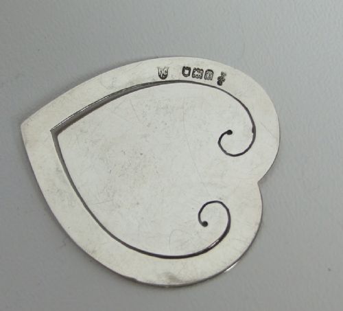 A Rare Edwardian Silver Heart Shaped Bookmark.