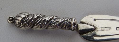 fig 1. A Chester silver trowel bookmark.