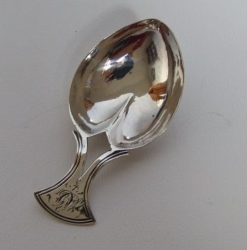 A Rare Georgian Silver Heart Shaped Caddy Spoon.