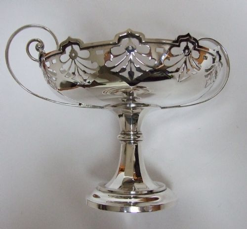 A Gorgeous Art Nouveau Silver Pedestal Bowl.