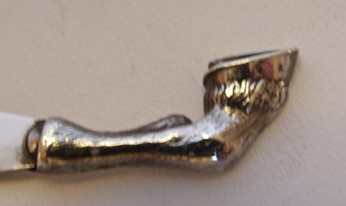 fig 1. An extremely rare Victorian silver 'hoof' bookmark.