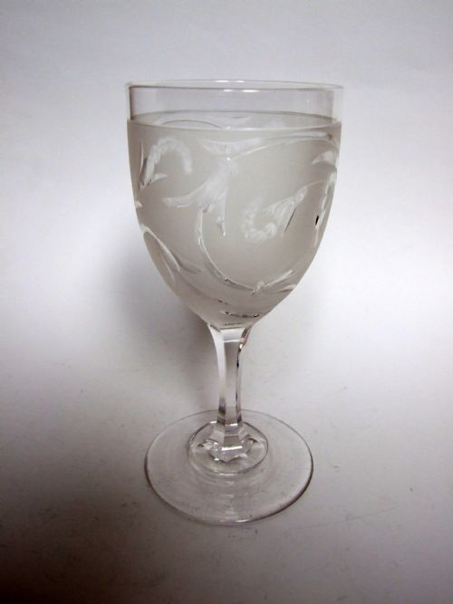 A Fabulous Victorian Frosted Wine Goblet.