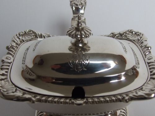 fig 1. A superb large Edwardian silver gilt mustard pot.