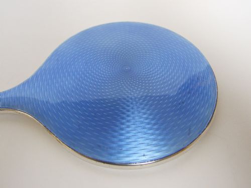 fig 1. A gorgeous silver & guilloche enamel hand mirror.