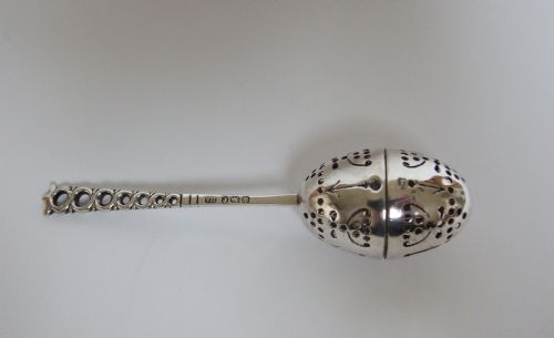 A Charming Victorian Silver Tea Infuser.