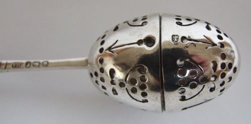 fig 1. A charming Victorian silver tea infuser.