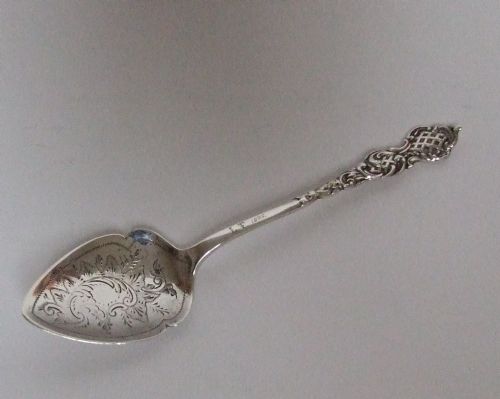 A Lovely Victorian Silver Preserve Spoon.
