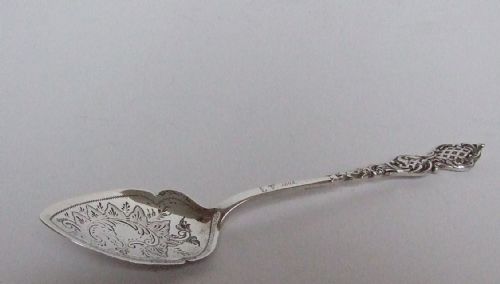 fig 1. A lovely Victorian silver preserve spoon.