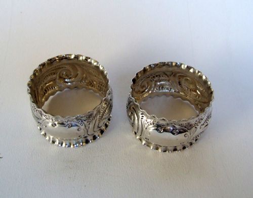 fig 1. A fine pair of Edwardian silver napkin rings