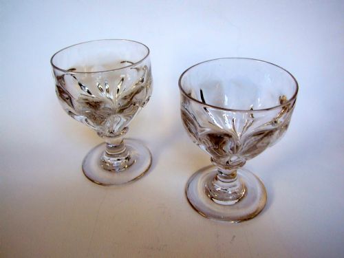 fig 1. A splendid pair of heavy wrythen early Victorian goblets.