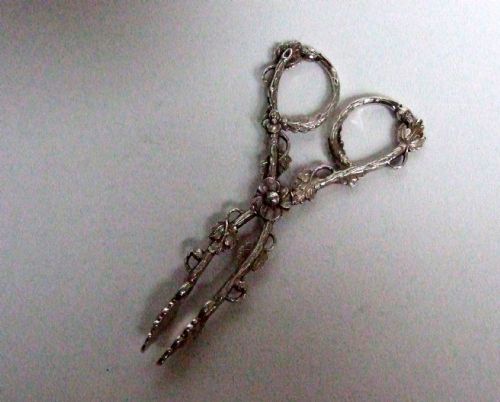 A Stunning Pair of Silver Naturalistic Tea Tongs.