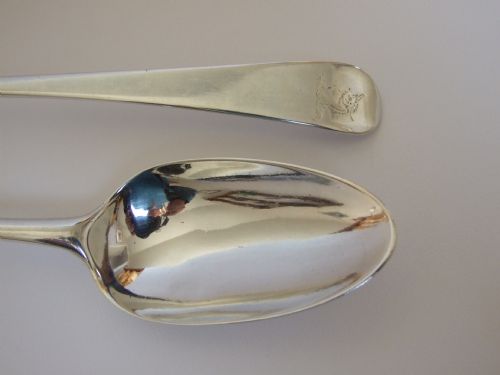 fig 1. A rare pair of early George III silver stuffing spoons.