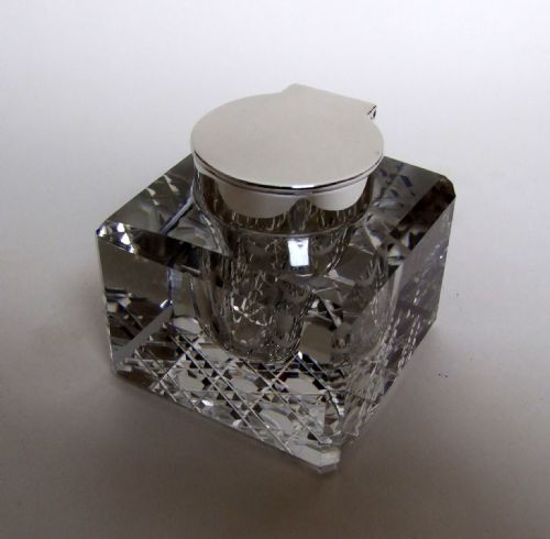 A Handsome George V Silver Inkwell.