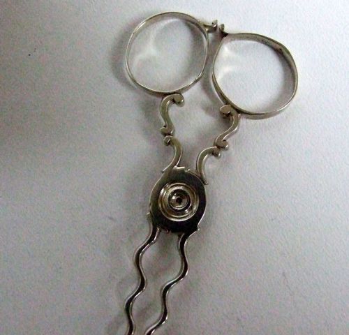 fig 1. An unusual pair of 18th Century silver tea tongs.