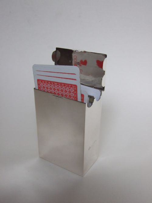 A Handsome Boxed Silver Double Patience Card Set.
