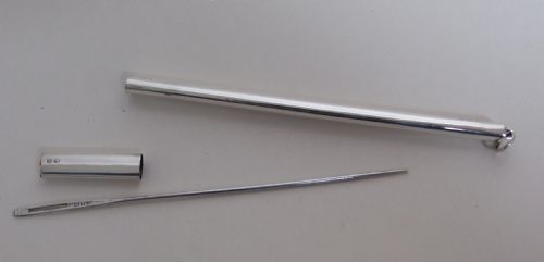 A Rare Silver Bodkin and Case. Sewing Interest.