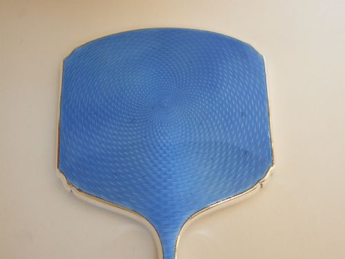 fig 1. A superb silver & guilloche enamel hand mirror.