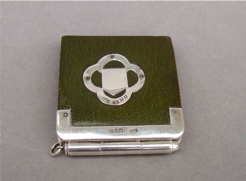 An Exquisite Victorian Silver Mounted Aide Memoire/coin Purse.