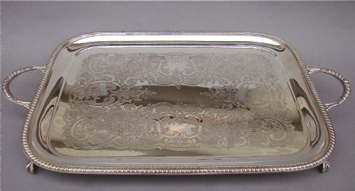 fig 1. A fabulous silver plated drinks tray by Viners of Sheffield.