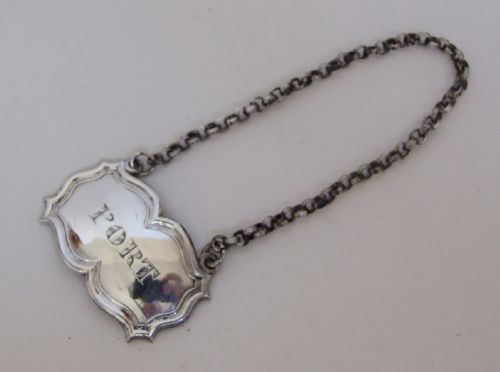A William IV Silver Port Label.
