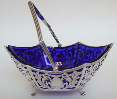 A Splendid Edwardian Silver Sweetmeat Basket.