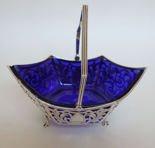 fig 1. A splendid Edwardian silver sweetmeat basket.